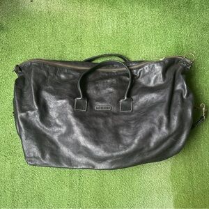 John Varvatos Large Leather Black Duffle bag